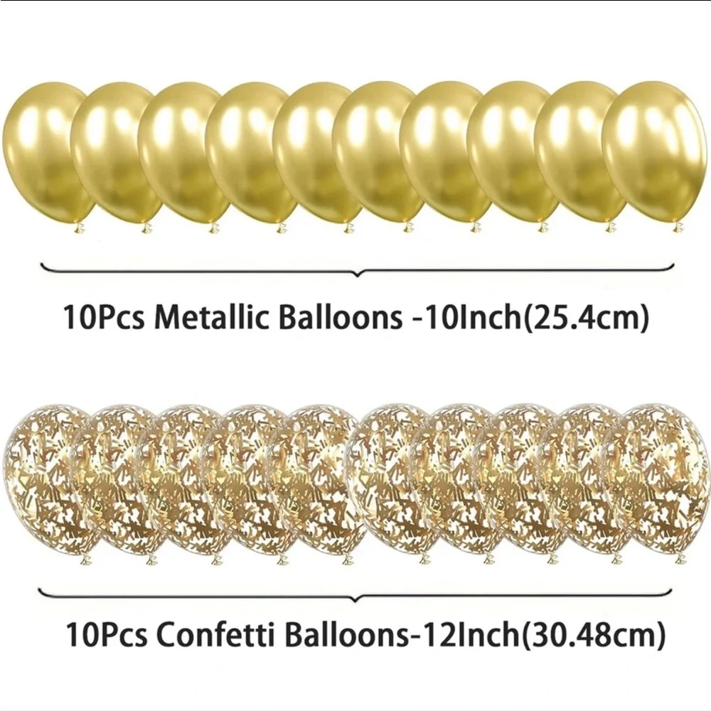 Rose Gold Balloon Party Pack - Metallic and Confetti Balloons